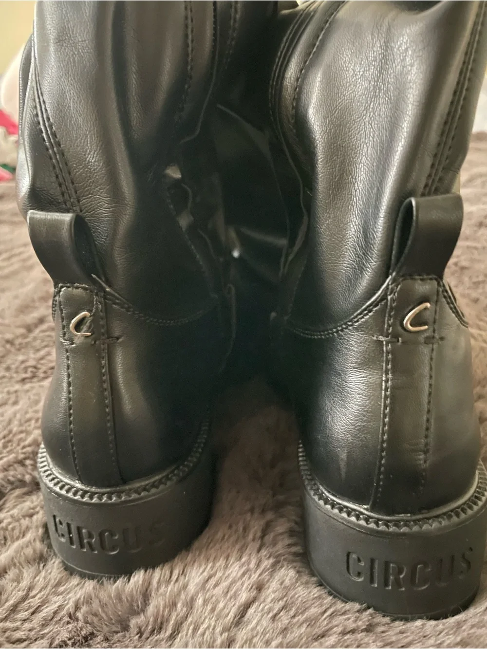 Circus by Sam Edelman Over-the-Knee Platform Boots in Dark Green/Black